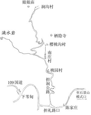 古书记载:"滴水岩在万山中","过仰山村折而西上黄牛岗口,益险隘.