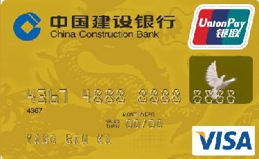 建行龙卡双币种信用卡(visa金卡)